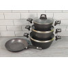 Комплект кастрюль и сковороды Benson BN-344 с антипригарным мраморным покрытием и стеклянными крышками