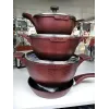 Комплект посуды Benson BN-345 с антипригарным мраморным покрытием и стеклянными крышками