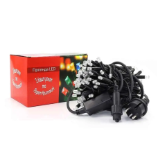 Гирлянда уличная 3,3мм черный провод 10м лампа мерцающая 100LED L Lux LINE-3.3-100 Синий