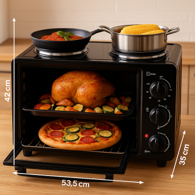 Комбинированная электроплита с духовкой LB60003 (30 л, 3100 Вт, 2 конфорки) №2