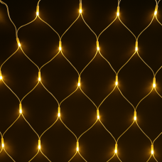 Світлодіодна гірлянда-сітка 2×2 м (160 LED, тепле біле світло, білий дріт)