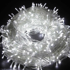 Світлодіодна гірлянда Нитка 800 Led прозорий шнур 40 метрів Білий
