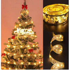 Светодиодная елочная гирлянда в виде ленты 100 Led 10 метров Christmas Decoration Желтый