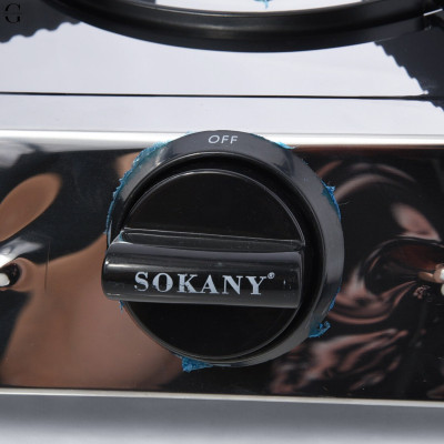 Двухконфорочная Газовая нержавеющая настольная плита Sokany Редуктор в комплекте №2