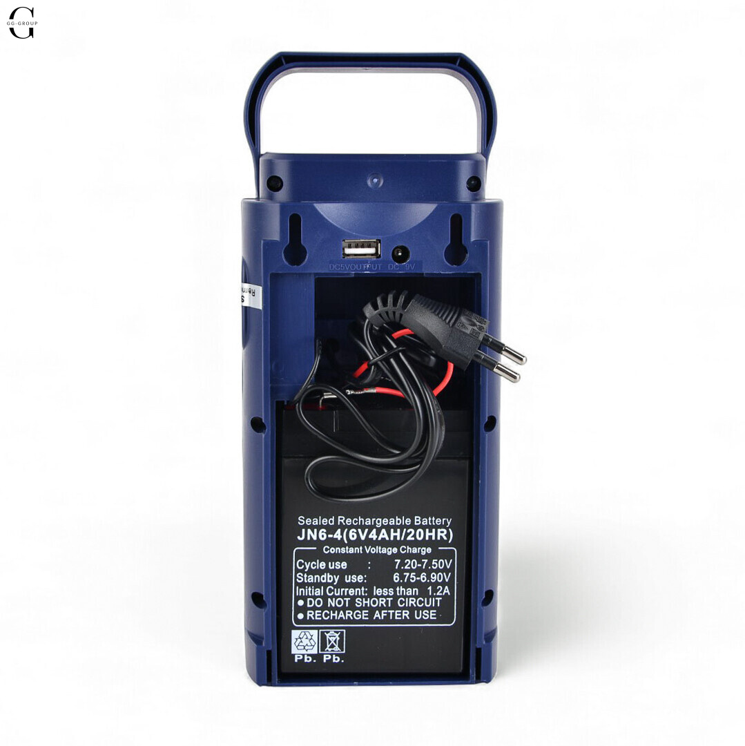Світлодіодний акумуляторний ліхтар Almina DL-2424 з сонячною батареєю 8 Вт, Power Bank 6V 4Ah