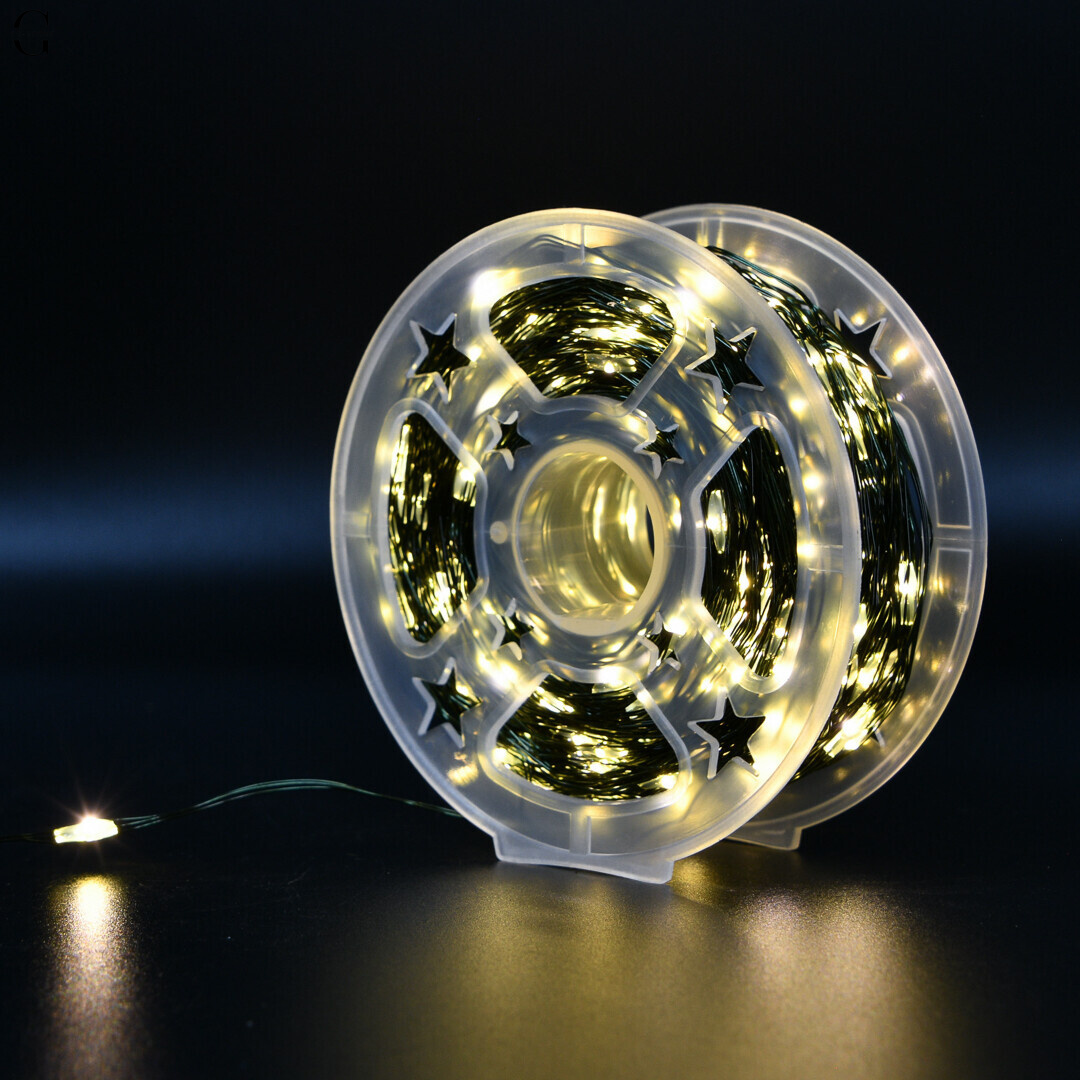 Гірлянда Роса 50 м / 500 LED Тепле світло, IP44, High-Brightness LED зелений дріт 
