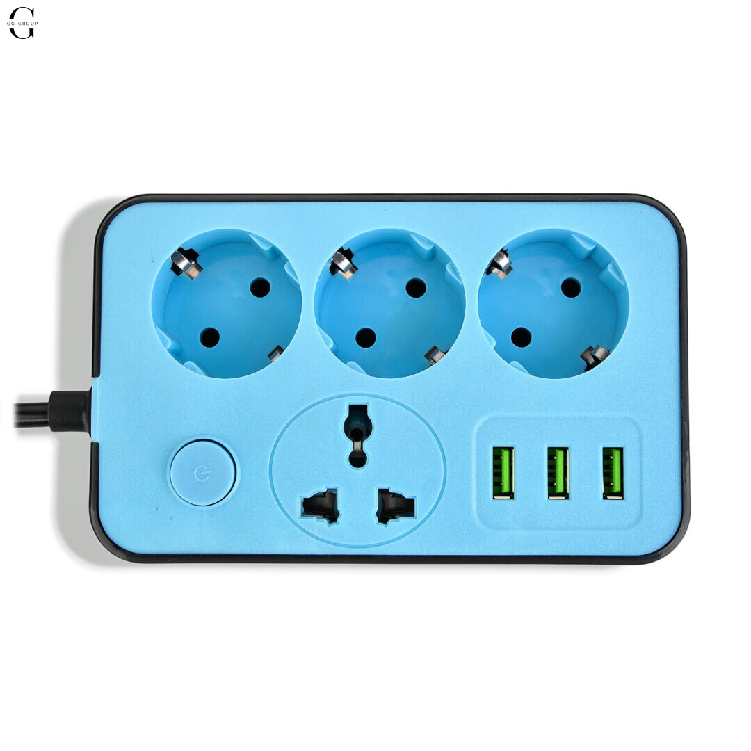 Сетевой фильтр Удлинитель с USB Тк-4 (4×220В+3×USB, Черный 5m