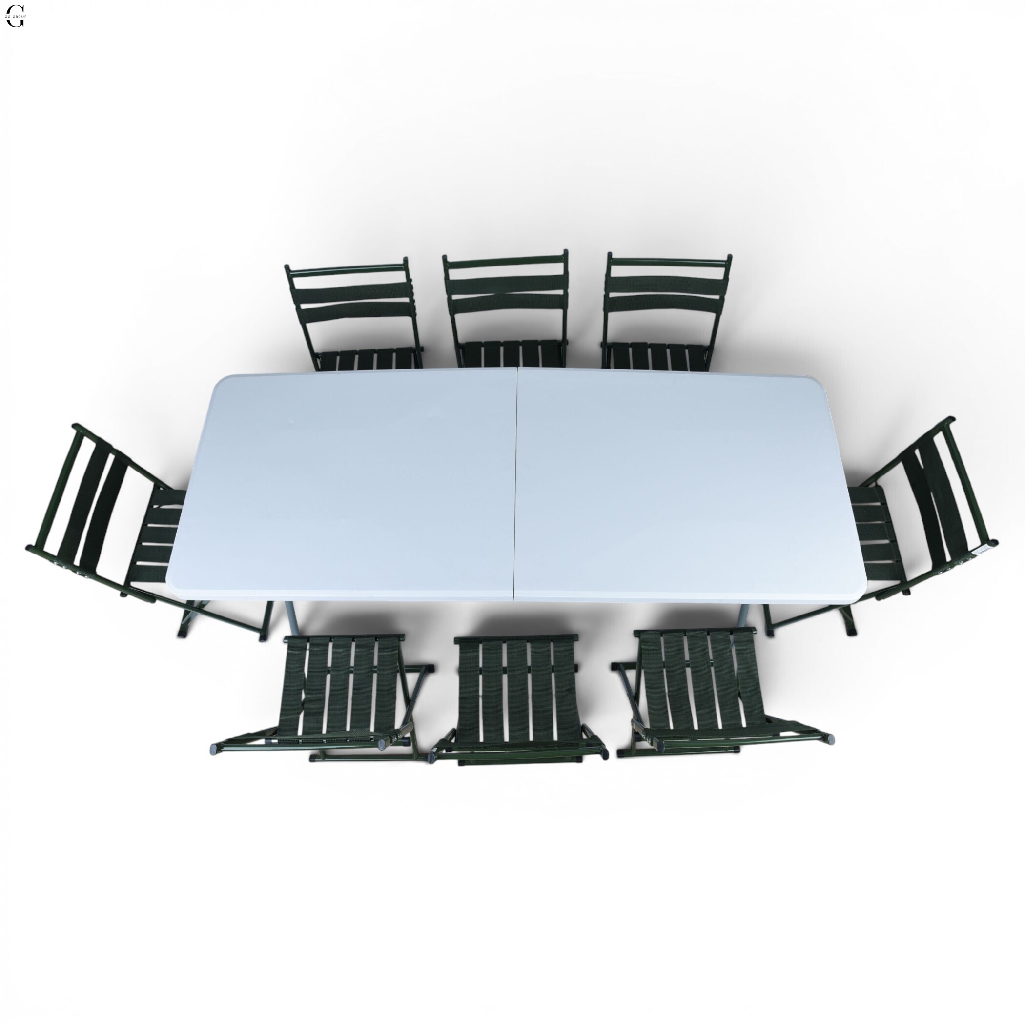 Кемпінговий комплект Travel Table Set — складний стіл HDPE 180 см та 8 туристичних крісел