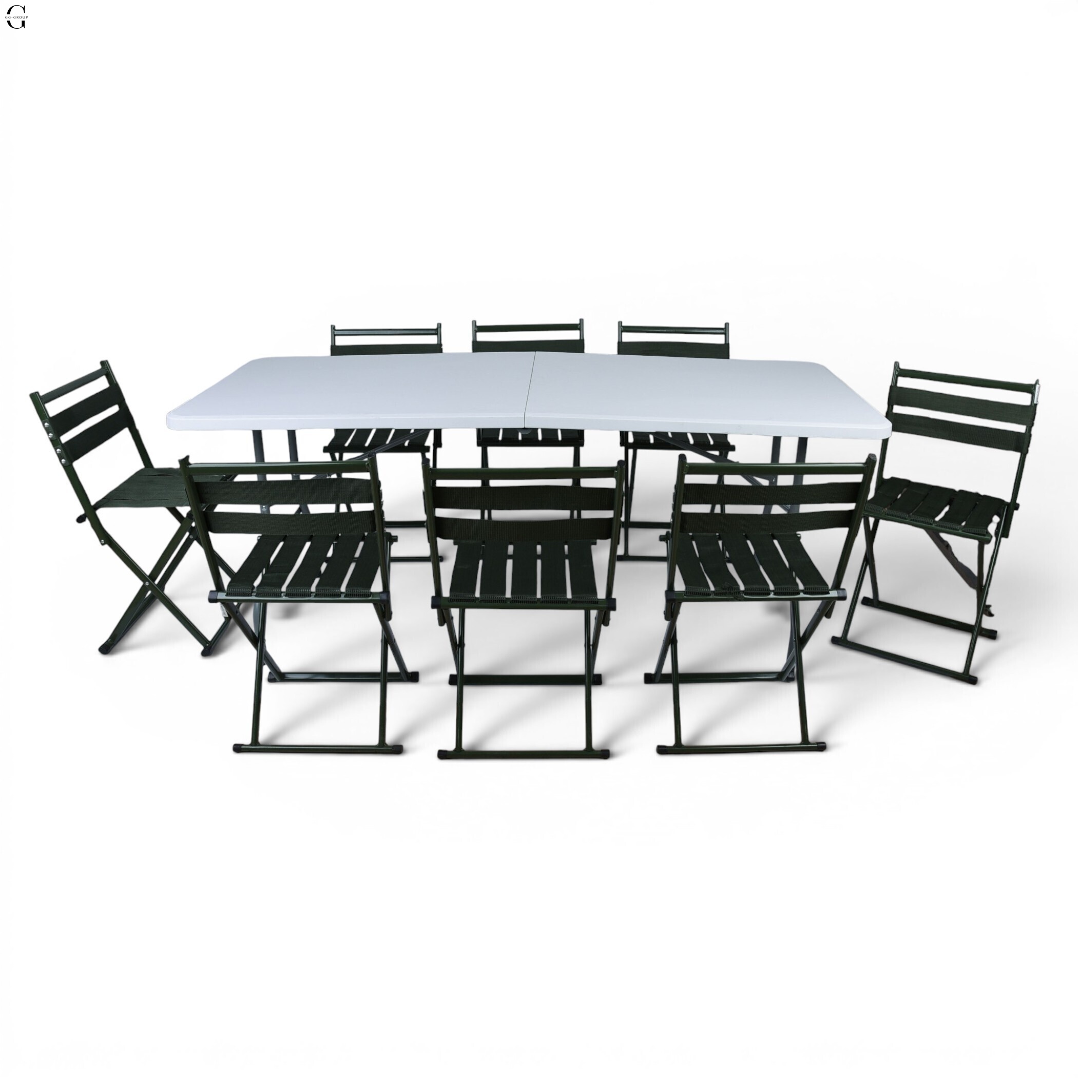 Кемпінговий комплект Travel Table Set — складний стіл HDPE 180 см та 8 туристичних крісел