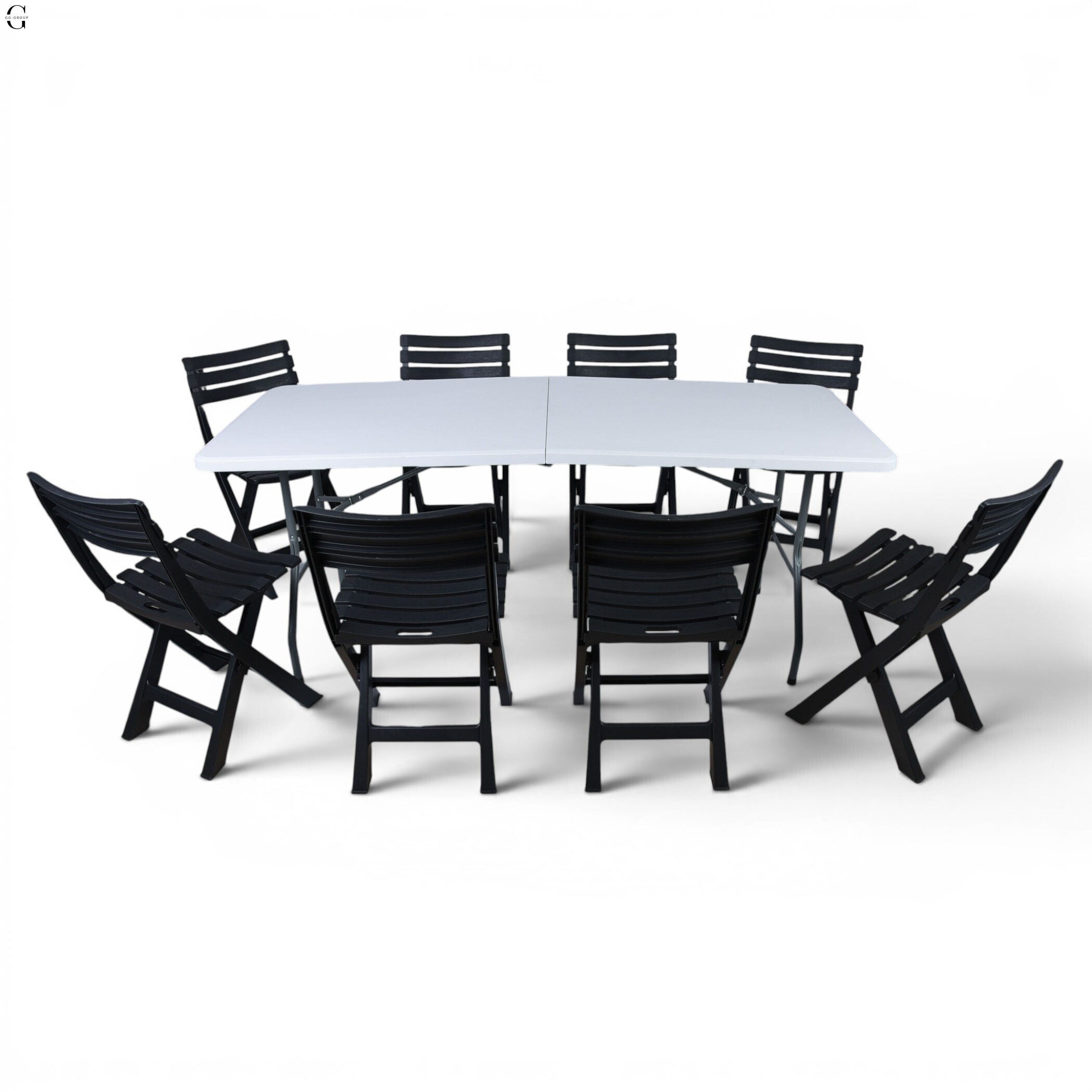 Кемпінговий комплект Travel Table Set — складний стіл HDPE 180 см та 8 туристичних крісел