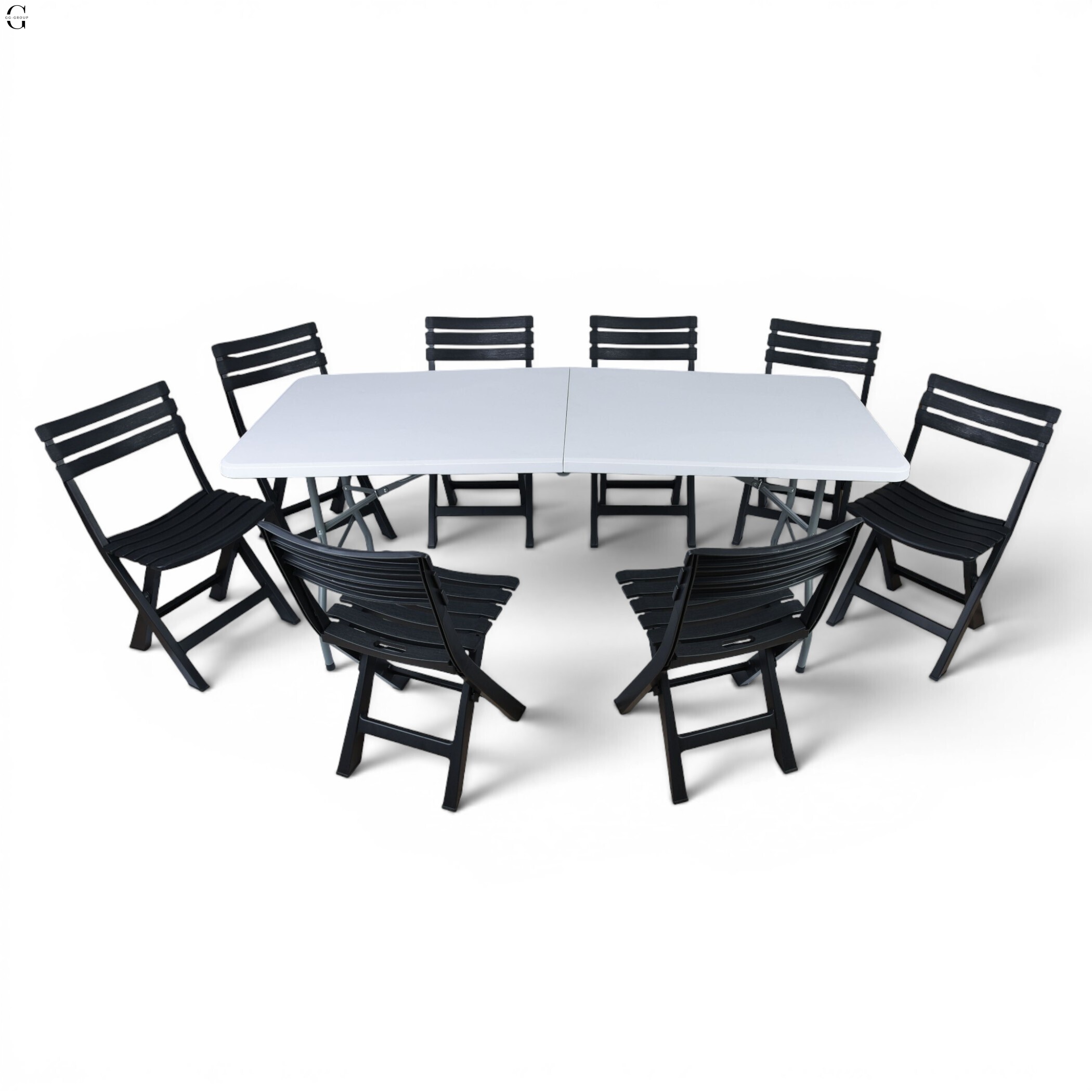 Кемпінговий комплект Travel Table Set — складний стіл HDPE 180 см та 8 туристичних крісел
