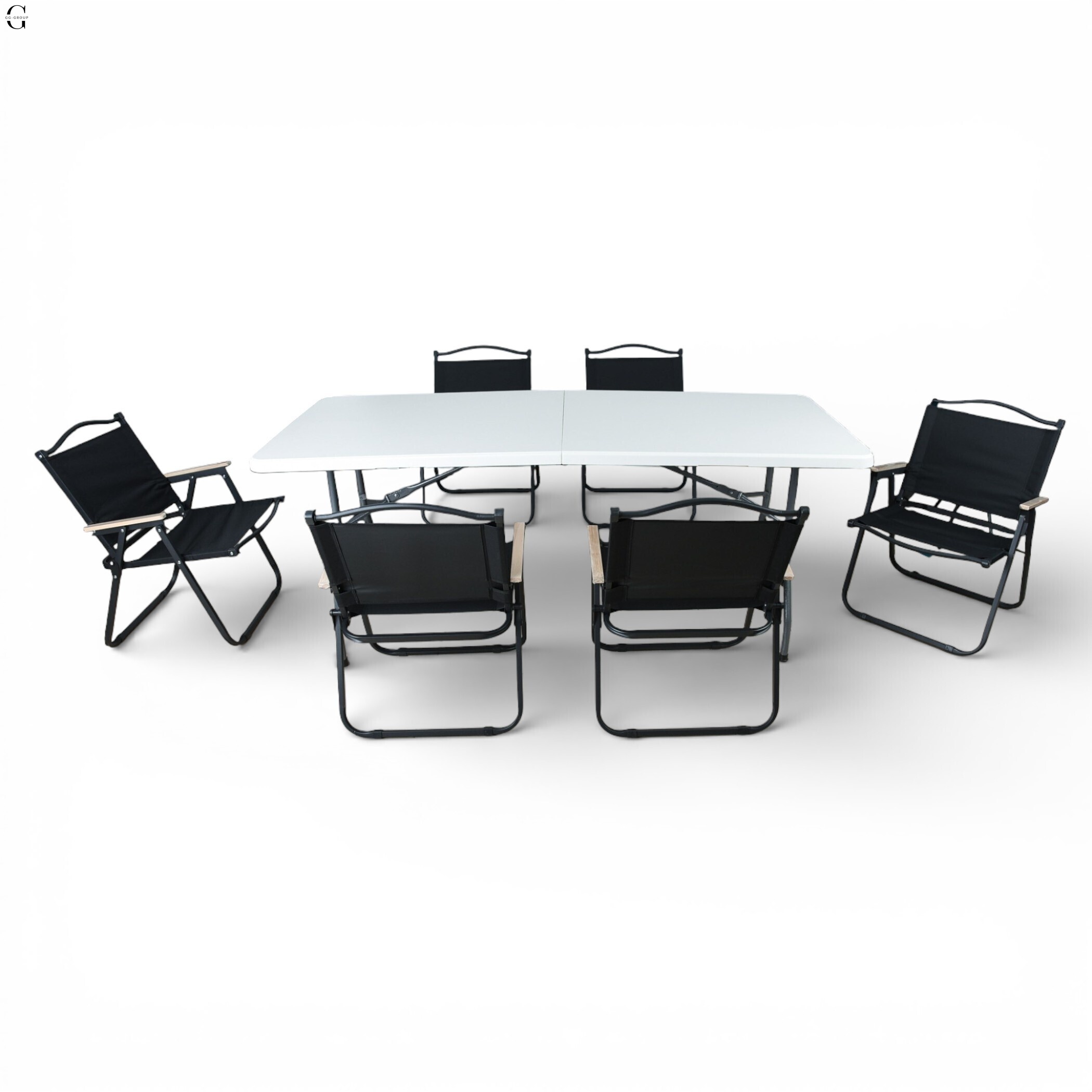 Кемпинговый комплект Travel Table Set – сложный стол HDPE 180 см и 6 туристических кресел