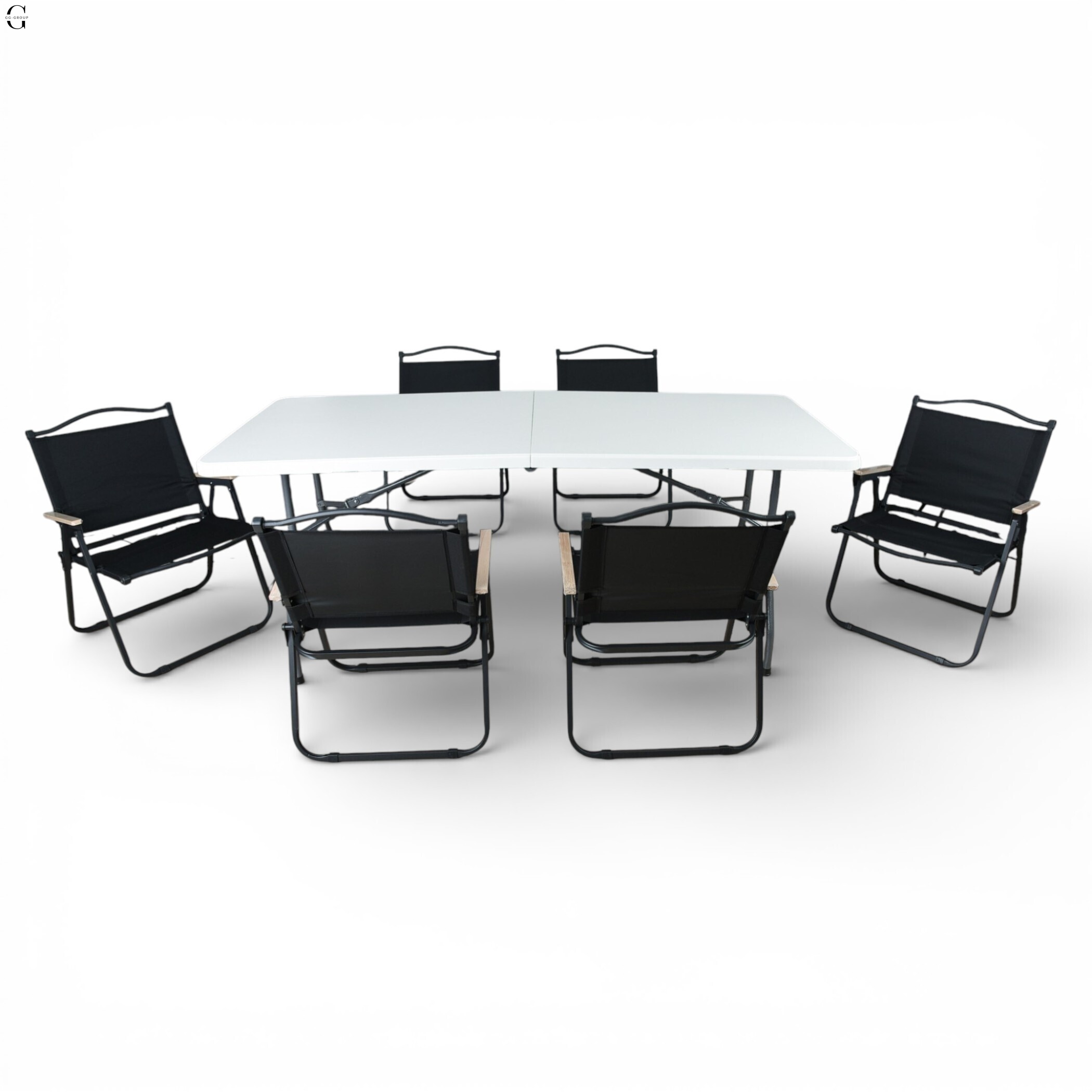 Кемпинговый комплект Travel Table Set – сложный стол HDPE 180 см и 6 туристических кресел
