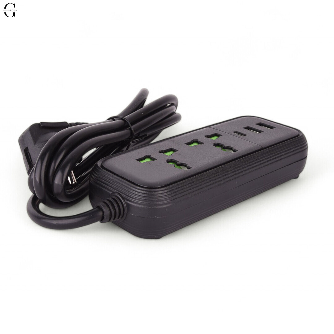 Сетевой фильтр Удлинитель USB Т-56 (2×220В+2×USB+1×Type-C),2m
