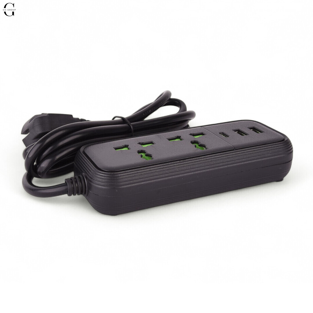 Сетевой фильтр Удлинитель USB Т-56 (2×220В+2×USB+1×Type-C),2m