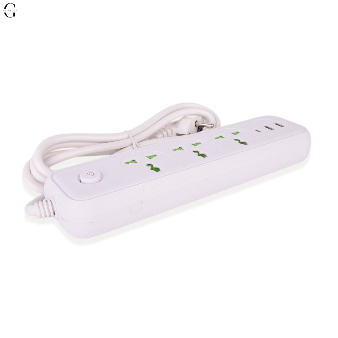 Сетевой фильтр Удлинитель USB Т-58 (3×220В+2×USB+1×Type-C),2m