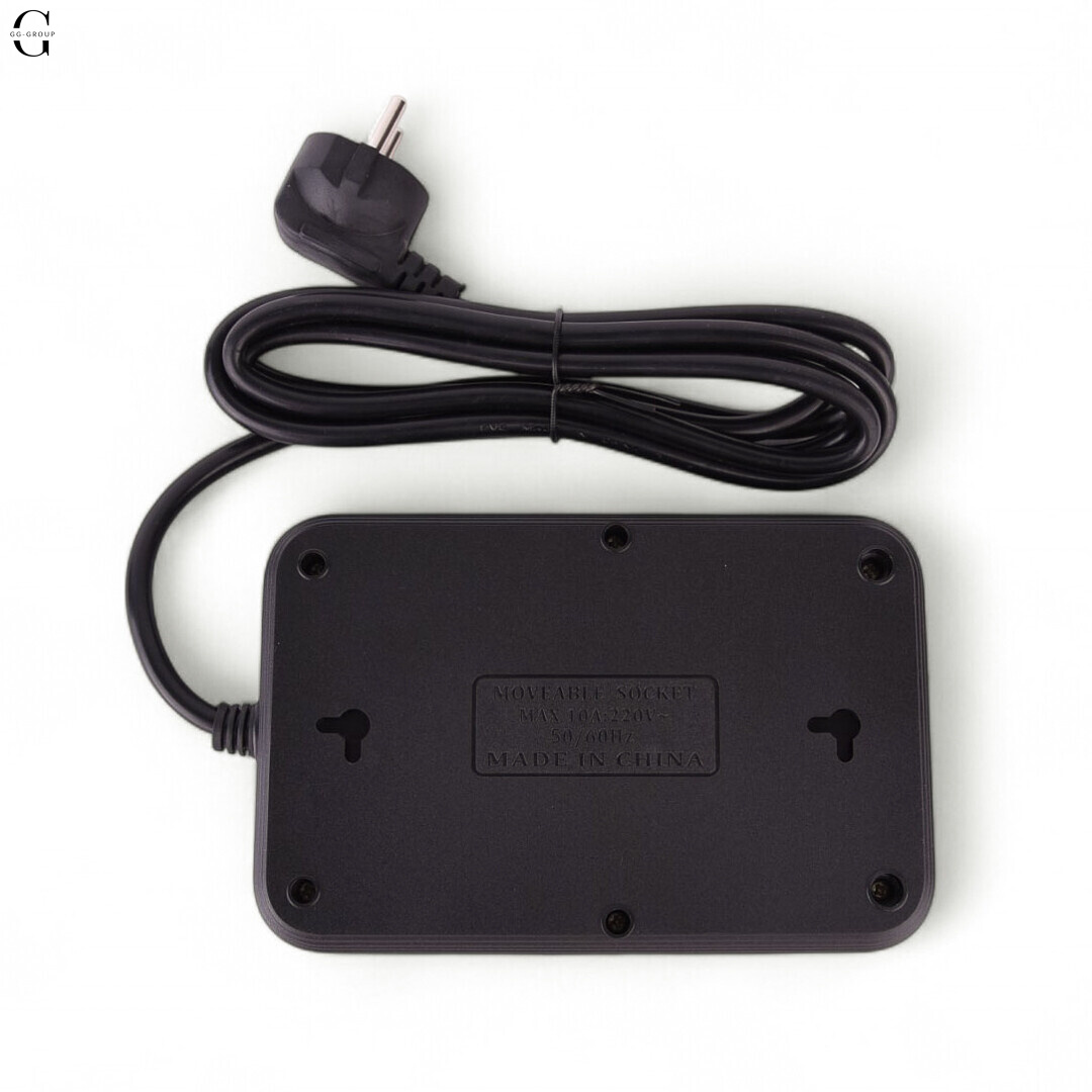 Сетевой фильтр Удлинитель USB Т-60 (4×220В+2×USB+1×Type-C), , Черный 2m