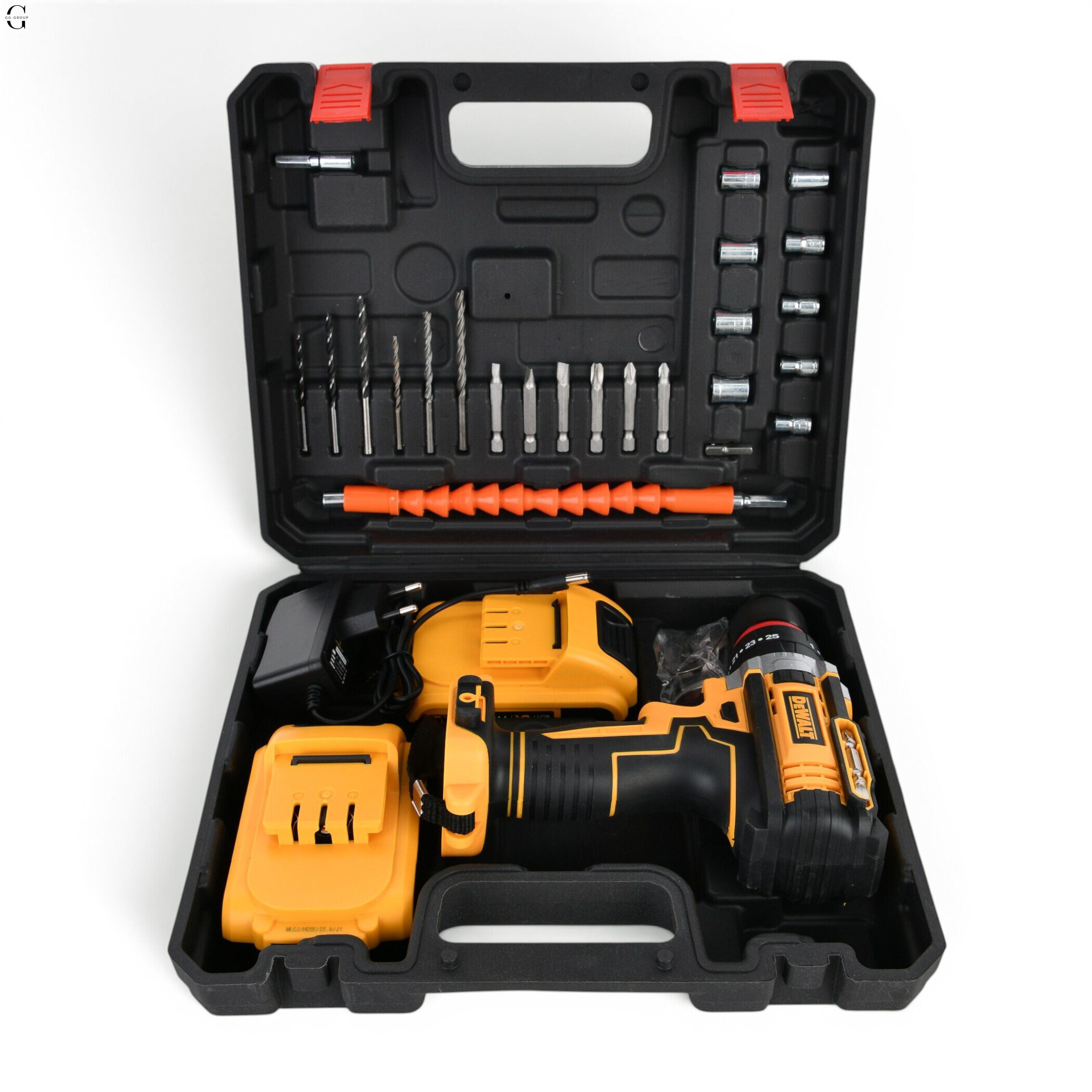 Шуруповерт DeWALT 21V Безщітковий + 2 АКБ 20Ah + Металевий патрон + Набір інструментів 