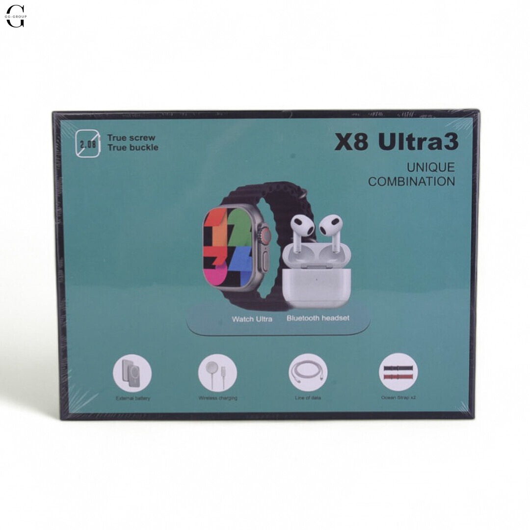 Часи + 2 ремінці + бездротова зарядка X8 Watch set AND 5325