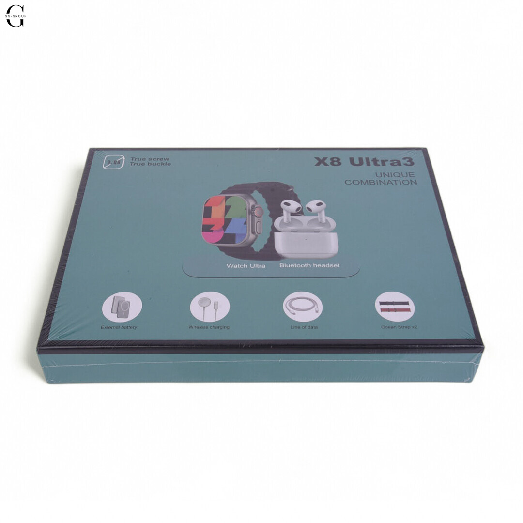 Часи + 2 ремінці + бездротова зарядка X8 Watch set AND 5325