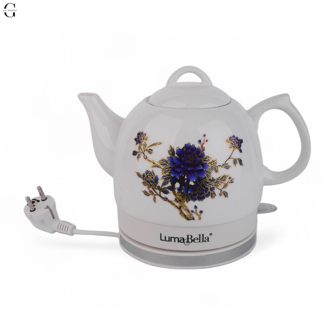 Керамический электрочайник LumaBella LB-59016 1.2 л, 1500 Вт, скрытый нагревательный элемент, фильтр.