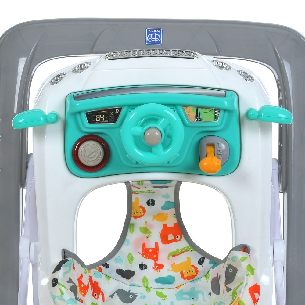 Ходунки BAMBI M 6061-11-4 с музыкой и подсветкой, 8 колес, серые с голубым.