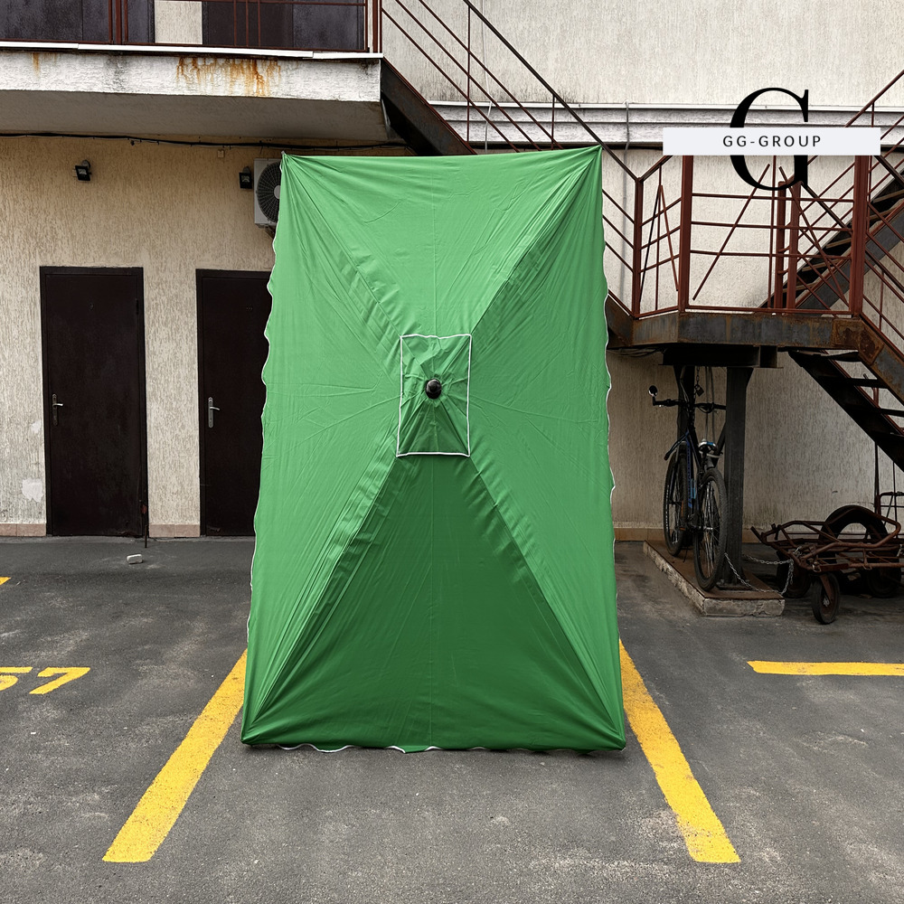 Зонтик Monsen PRO 2×3 м прямоугольный, металлический каркас, серебряное УФ-напыление, чехол