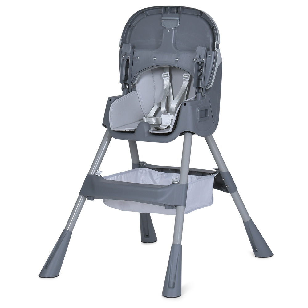 Стільчик для годування BAMBI M 5722 Gray, регульований, знімний столик, 5-точковий ремень, колеса, екошкіра