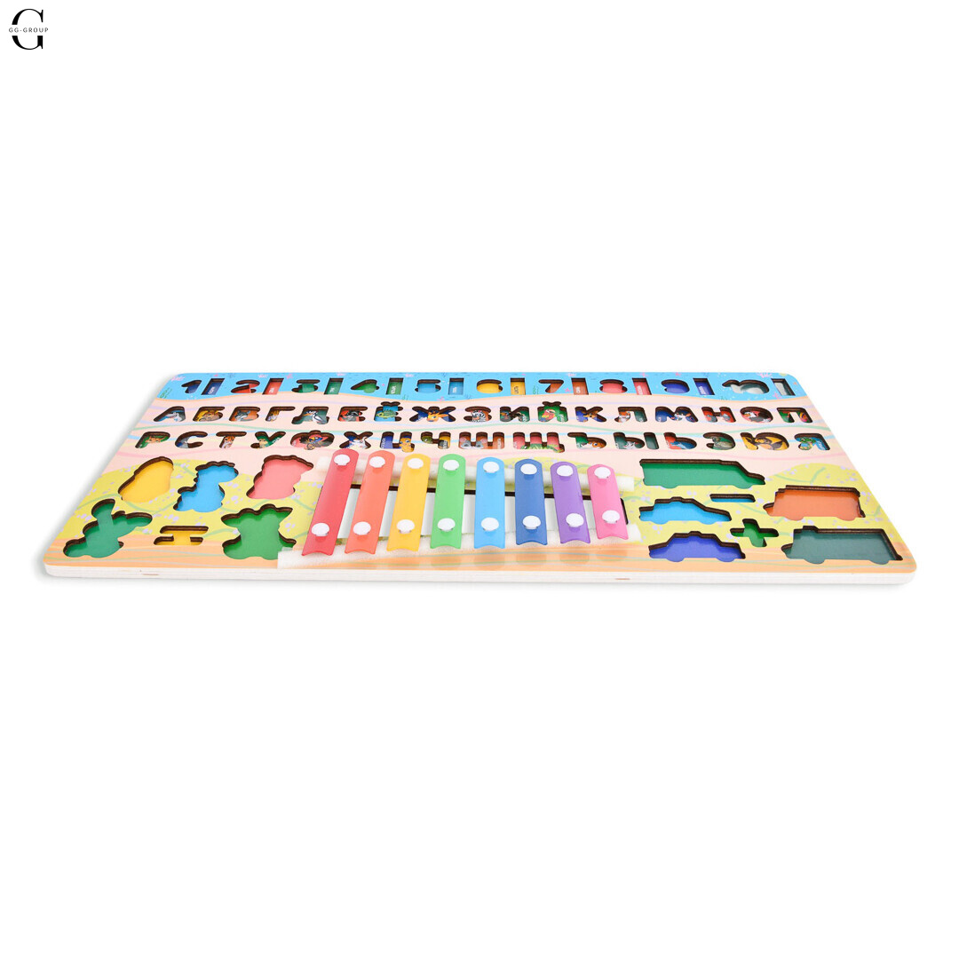 Дерев'яний розвиваючий центр TREE TOYS MD1695-RU: ксилофон, сортери, рибальство, 10 рибок