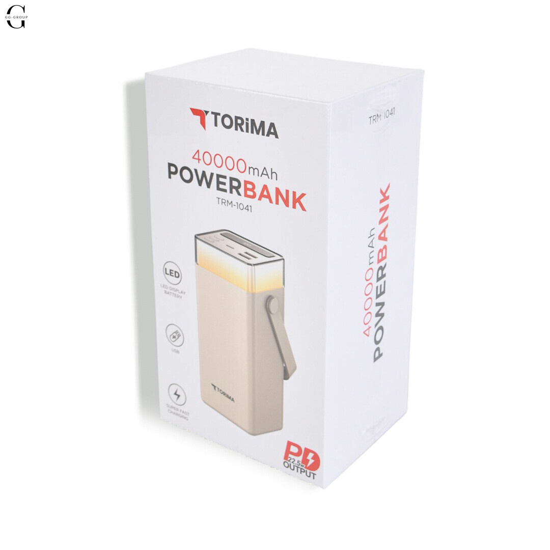 Power Bank Torima TRM-1041 40000mAh 22.5W Fast Charge с LED-дисплеем и 5 выходами Белый