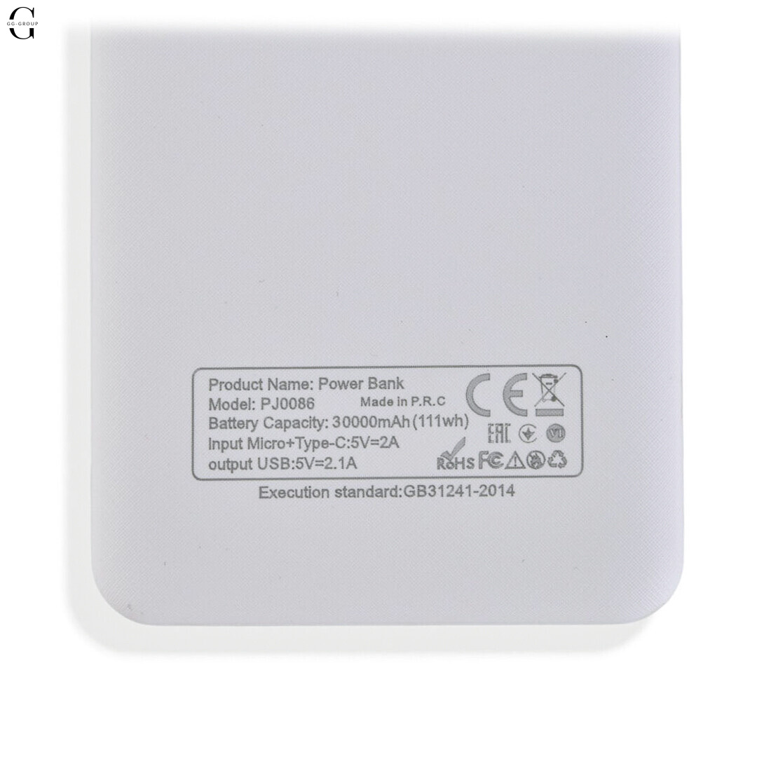 Power Bank MAXCELL 30000mAh PJ0086B J91B, зовнішній аккумулятор 2.1A з LED-індикатором