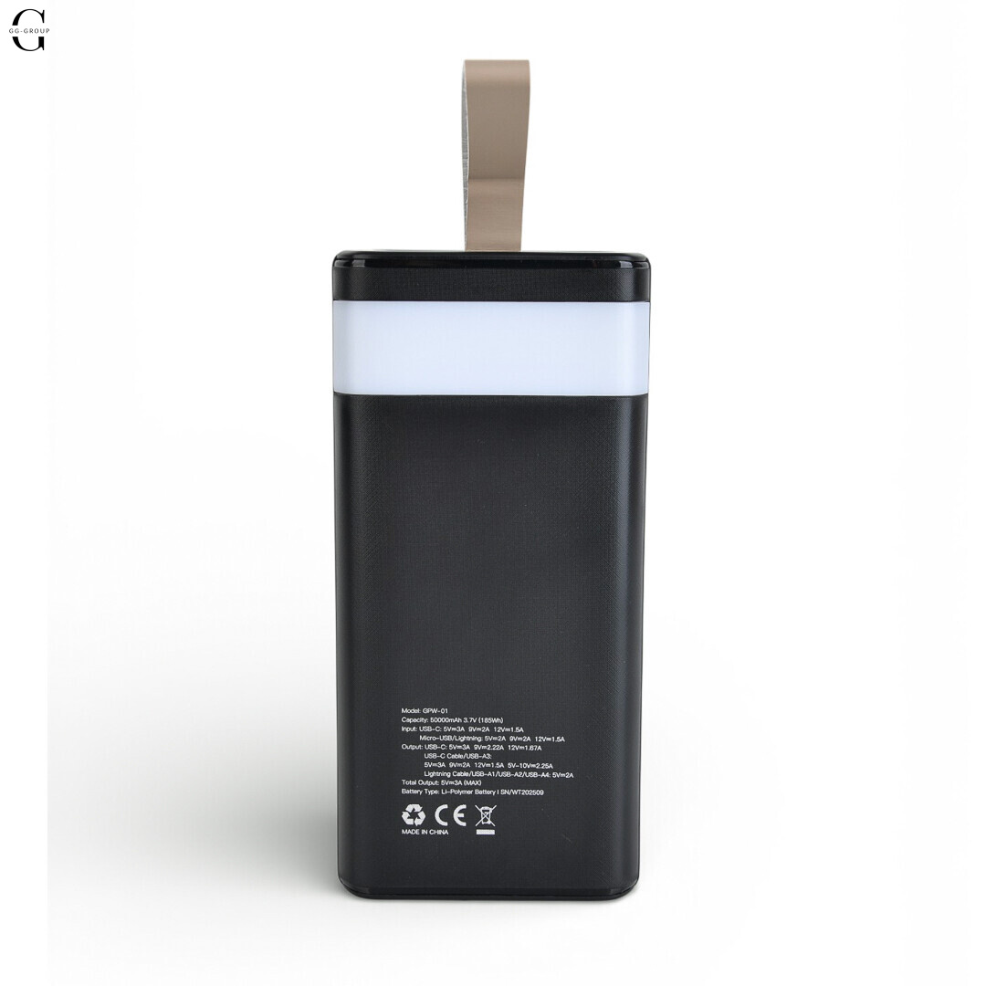 Повербанк Power Bank 7GO GPW-01 50000mAh PD 22.5W — 4 USB, Type-C, Micro-USB, iPhone
