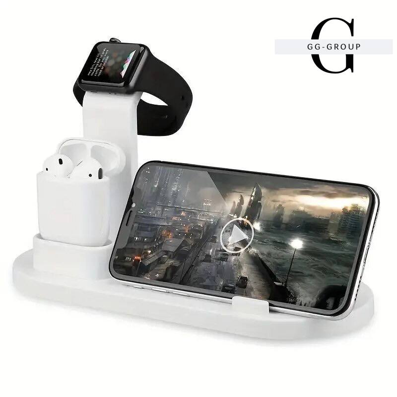 Беспроводное зарядное устройство 5 в 1 подставка для iPhone 15, 14, 13, 12, 11 X, Apple Watch Airpods
