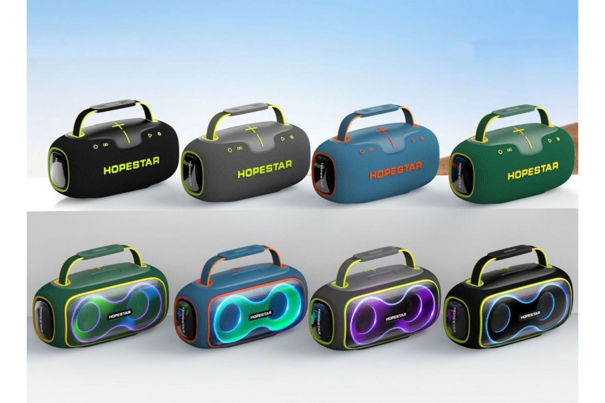 Портативна колонка Hopestar Party Box 150, 60W, Bluetooth 5.3, RGB, аккумулятор 8800mAh, IPX5 Синій