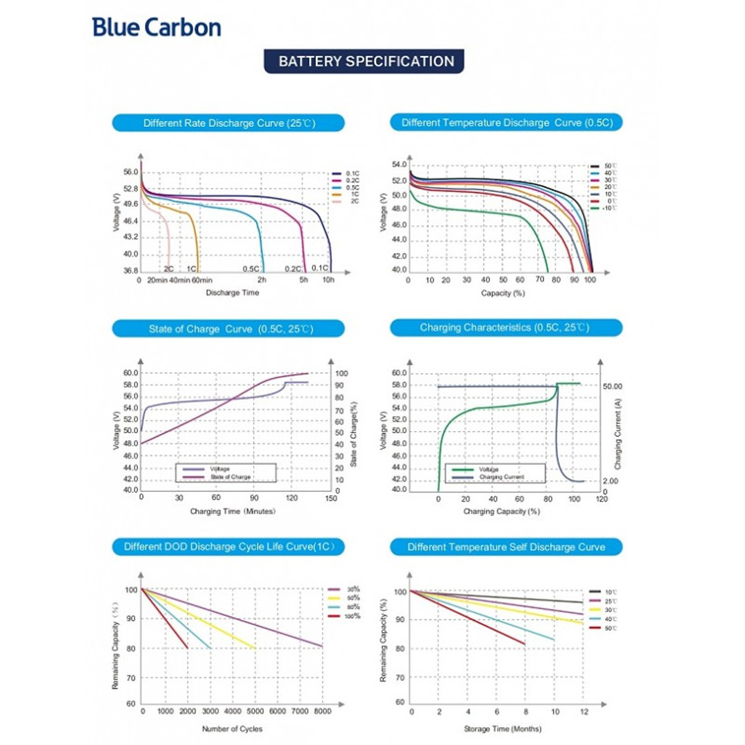 Акумуляторна батарея Blue Carbon LiFePo4 48V 300Ah 15.36kWh BCT-V-48-300