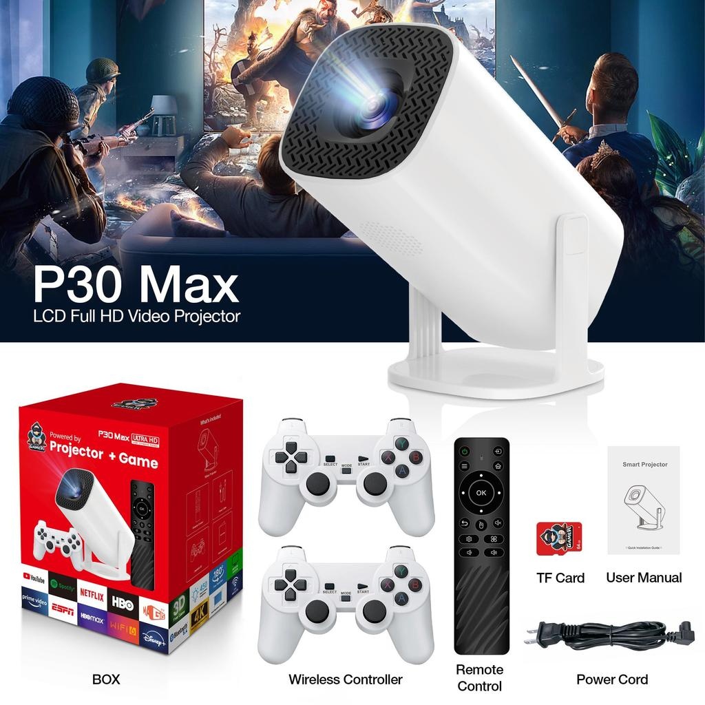 Проектор P30 MAX с играми и джойстиками Android 11