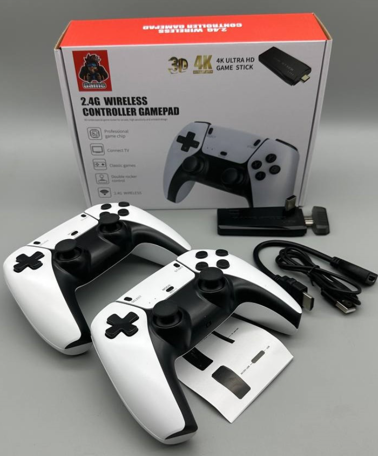 Беспроводная игровая консоль GAME STICK 4K Ultra HD M8 PRO + 2 геймпада (до 2000 игр)
