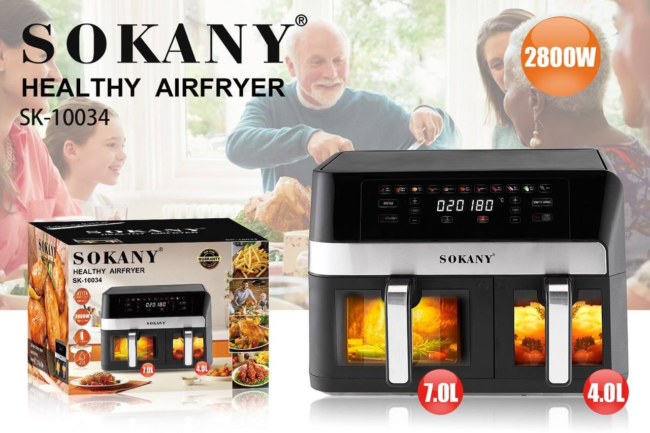 Аэрогриль 11 литров аэрофритюрница Sokany мультипечь 2800 Вт аэропечь паровая фритюрница настольная