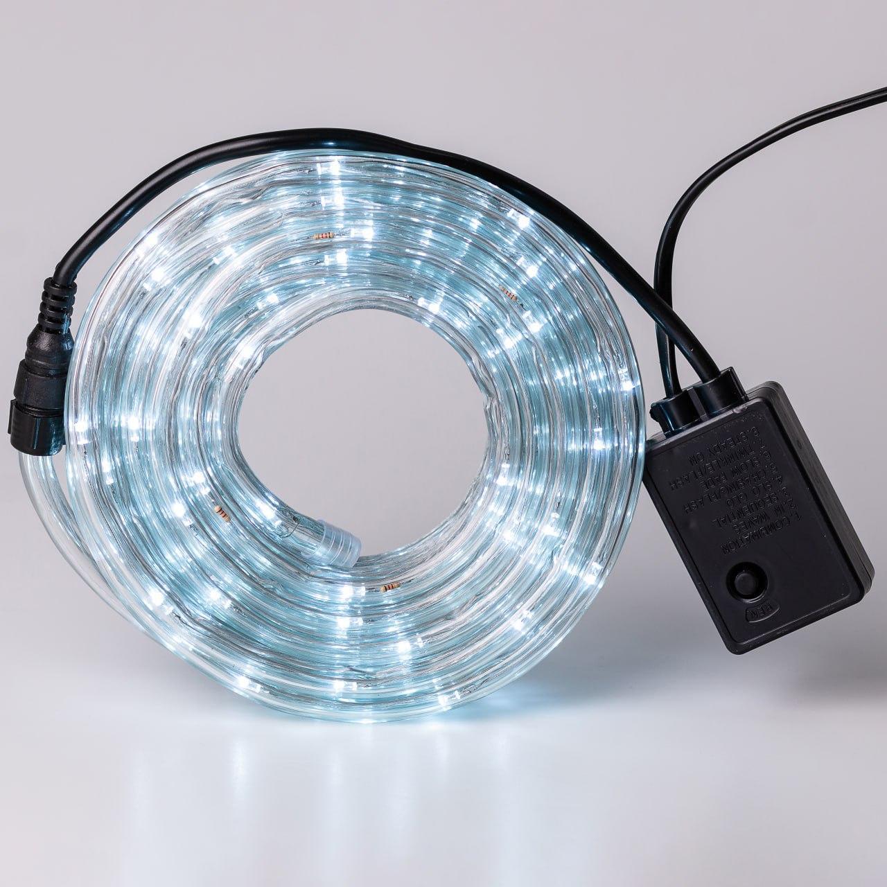 Гирлянда уличная лента светодиодная Дюралайт 900 LED 50м морозостойкая прозрачная проволока Белый