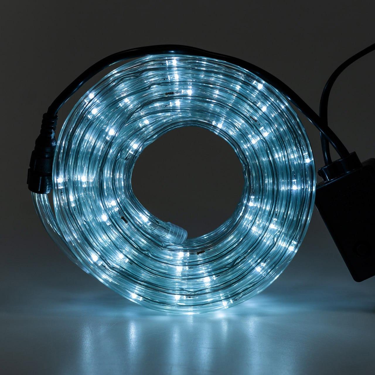 Гирлянда уличная лента светодиодная Дюралайт 900 LED 50м морозостойкая прозрачная проволока Белый