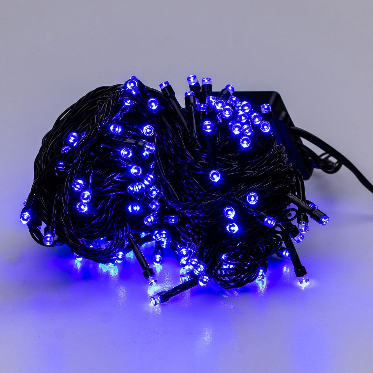 Гирлянда нить 14м на 300 LED лампочек светодиодная черный провод 8 режимов работы