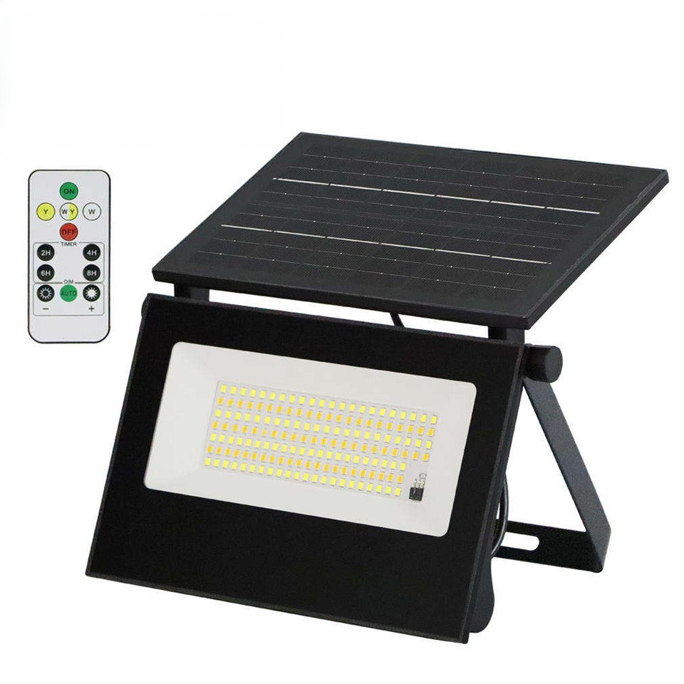 Вуличний LED ліхтар на сонячних батареях 15.5x3.2x10.5 см прожектор світлодіодний вуличний 110 LED 200 Вт із сонячною панеллю HP-5-58