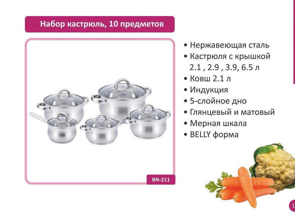 Комплект кастрюль из нержавеющей стали со стеклянными крышками, набор для ежедневного приготовления пищи
