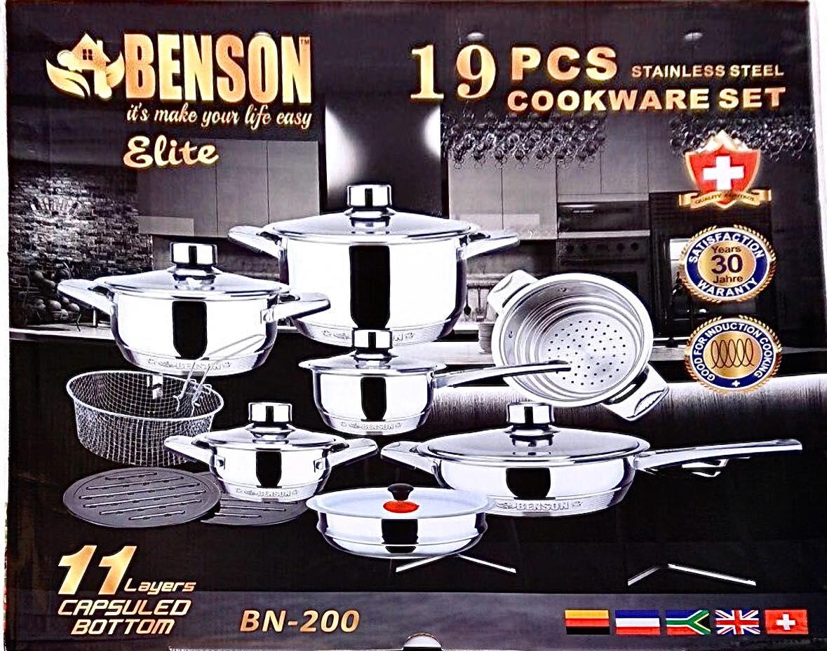 Кухонный набор Benson BN-200 из нержавеющей стали, комплект 19 предметов