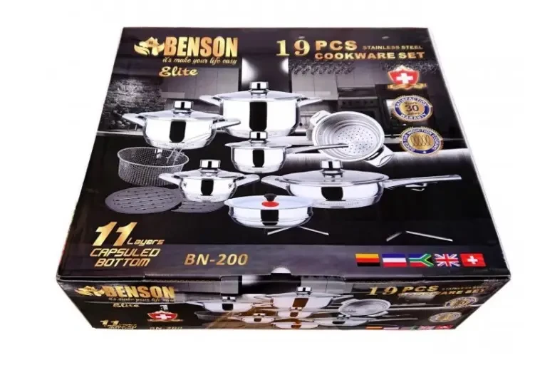 Кухонный набор Benson BN-200 из нержавеющей стали, комплект 19 предметов