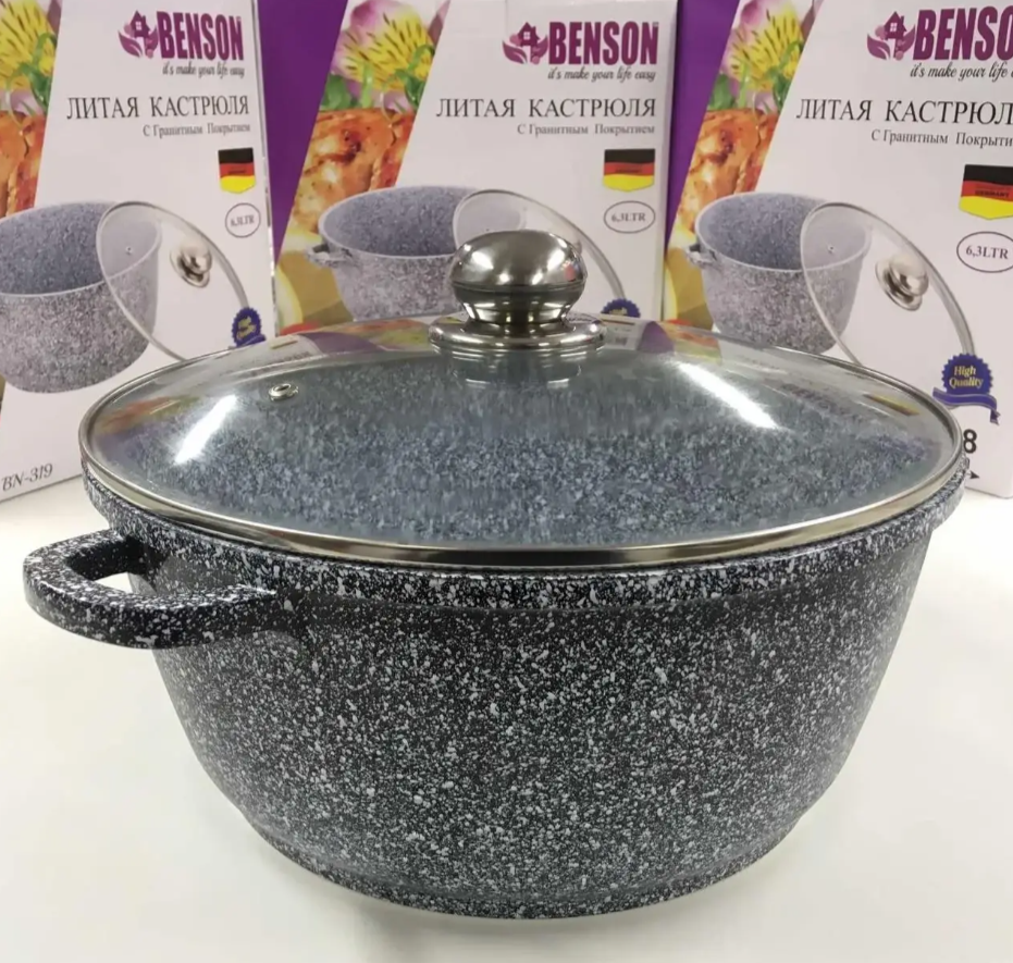 Кастрюля (казан) с гранитным покрытием Benson BN-316 (ёмкость 3.2 л)