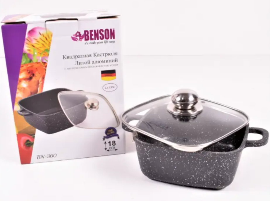 азан кухонный Benson BN-361 с антипригарным мраморным покрытием, 3 л