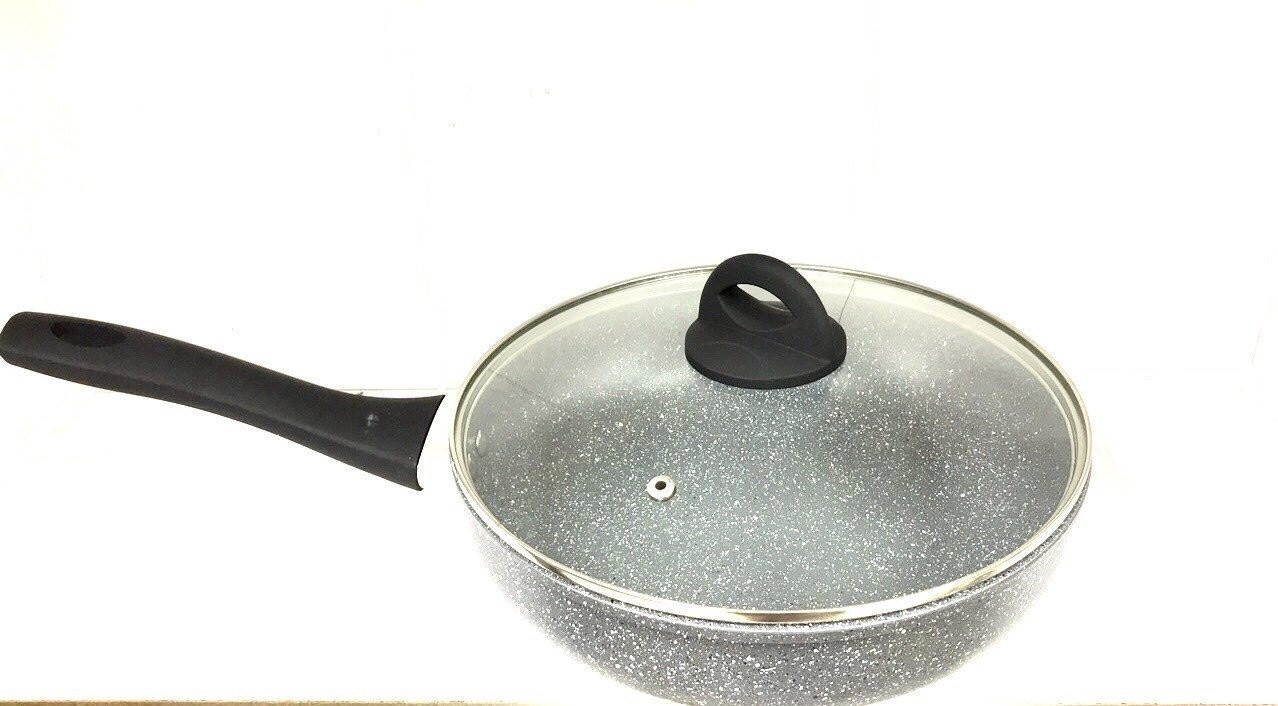 Сковорідка Benson BN-495 28 см з гранітним покриттям і скляною кришкою