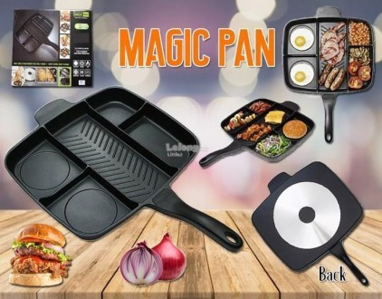 Багатосекційна сковорода Magic Pan 5 в 1 з антипригарним покриттям, чорна