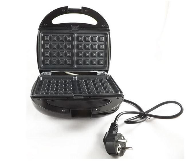 Бутербродниця Crownberg CB-1076 4в1 зі змінними пластинами, вафельниця, гриль та форма для горішків